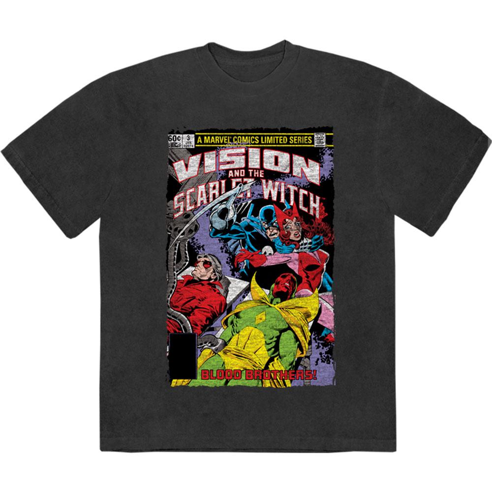 Marvel WandaVision - Vision/Scar Witch Blood Bros Mens Tshirt - Black